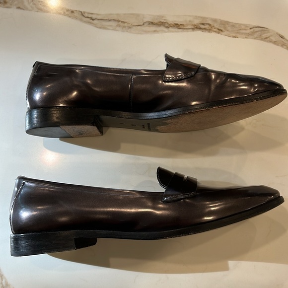 VGUC patent leather Sigerson Morrison dark steel coloured loafers - Picture 4 of 9